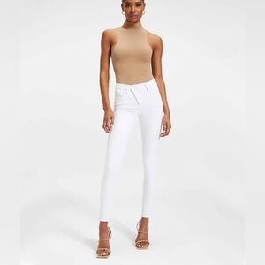 NWT Good American Good Waist Crossover Cream Jeans Size 27